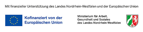 Logo des Ministeriums für Arbeit, Gesundheit und Soziales des Landes Nordrhein-Westfalen und der Europäischen Union